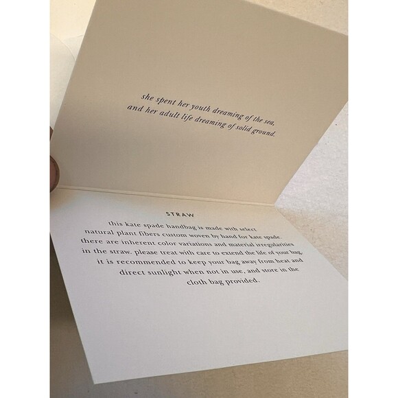 Kate Spade Ivory Navy SANTIAGO ALEK PLANTATION WICKER BAG Handbag - Picture 9 of 16